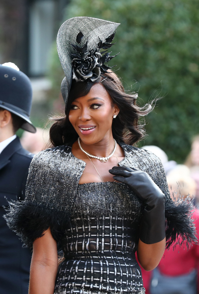 Naomi Campbell arrives ahead of the wedding of Princess Eugenie of York and Mr. Jack Brooksbank at St. George’s Chapel on Oct. 12, 2018 in Windsor, England.